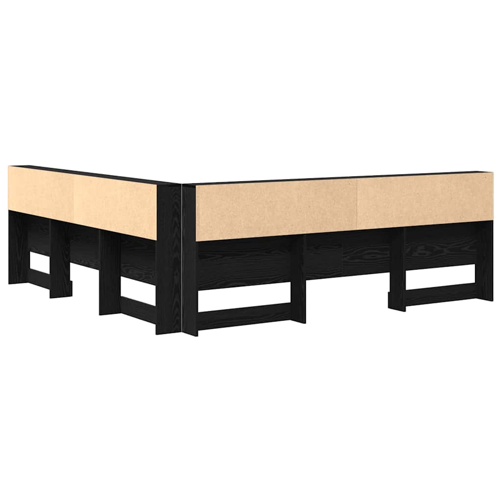 Tête de lit de rangement Chêne noir Bois d'ingénierie