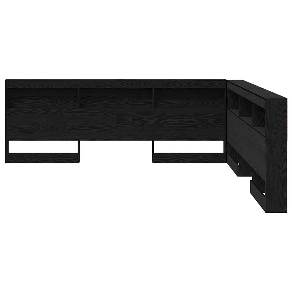 Tête de lit de rangement Chêne noir Bois d'ingénierie