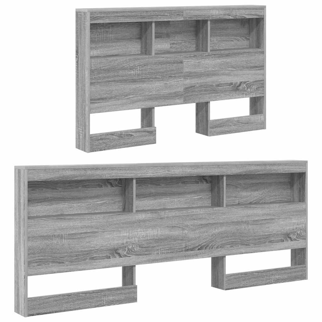 Tête de lit de rangement Gris Sonoma 120 cm Bois d'ingénierie - XIOS