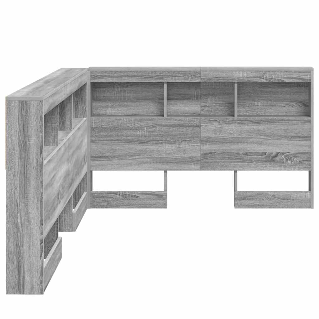 Tête de lit de rangement Gris Sonoma Bois d'ingénierie
