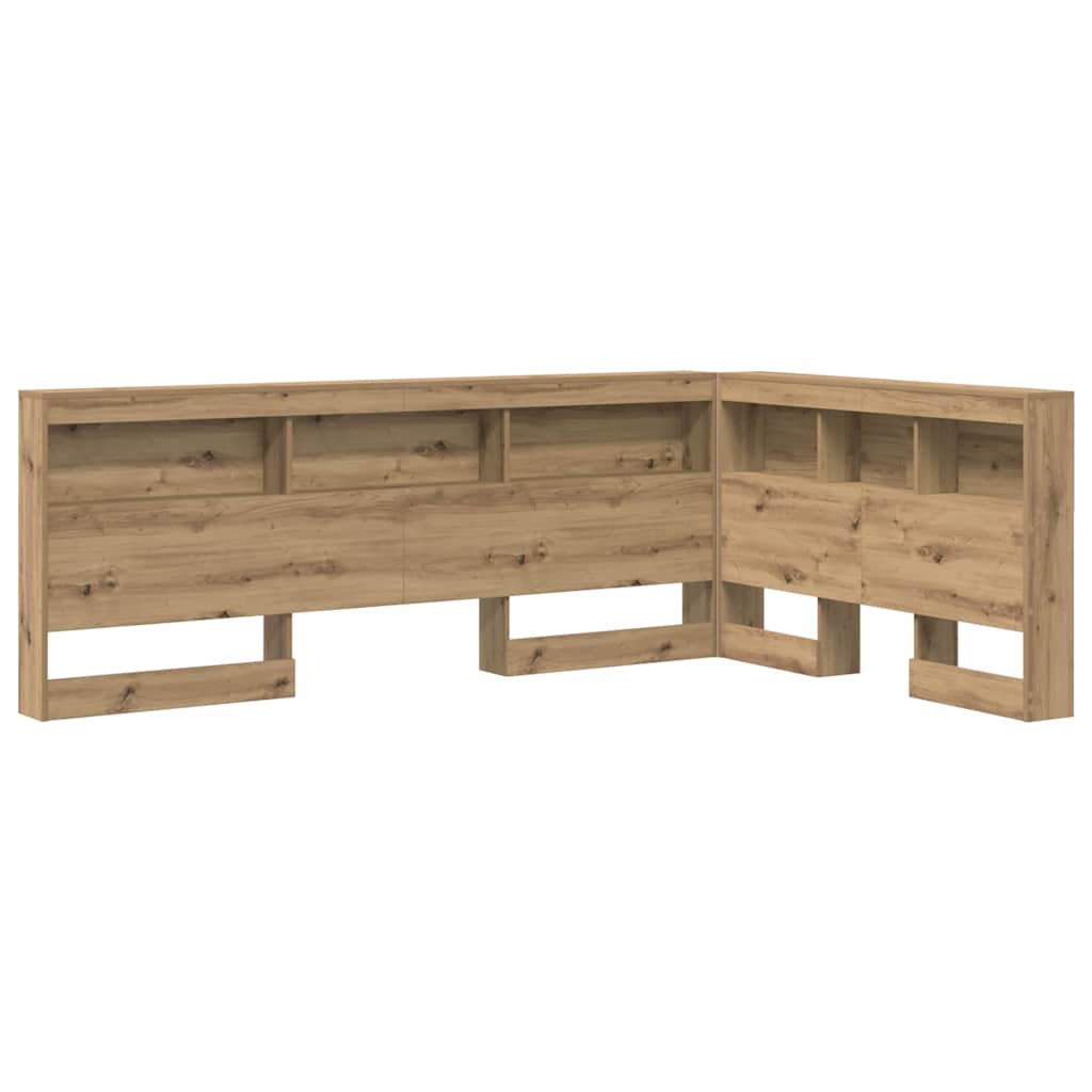 Tête de lit de rangement avec étagère Chêne artisanal 120 cm