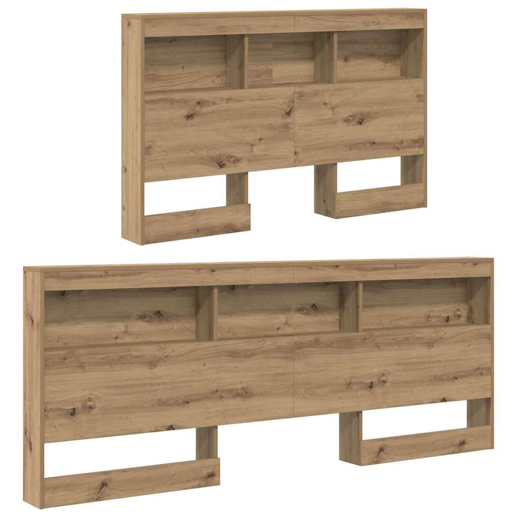 Tête de lit de rangement avec étagère Chêne artisanal 120 cm