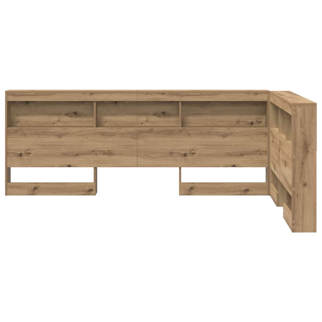 Tête de lit de rangement avec étagère Chêne artisanal 120 cm