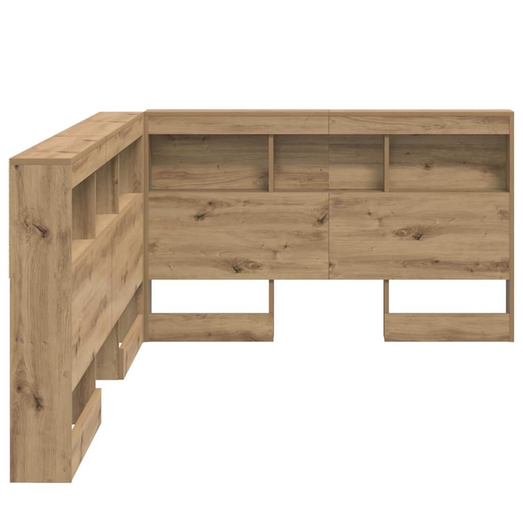 Tête de lit de rangement avec étagère Chêne artisanal 120 cm