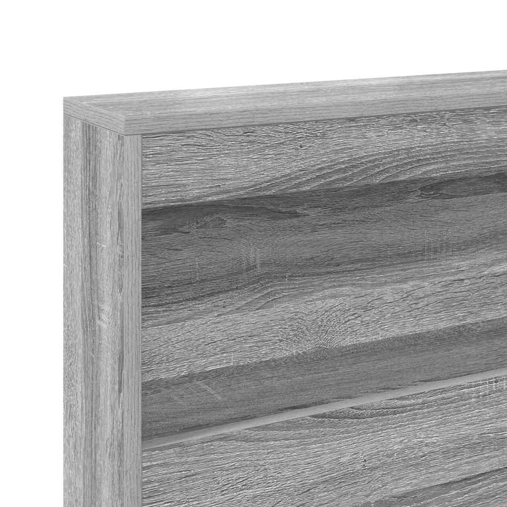 Tête de lit de rangement Gris Sonoma 140 cm Bois d'ingénierie - XIOS