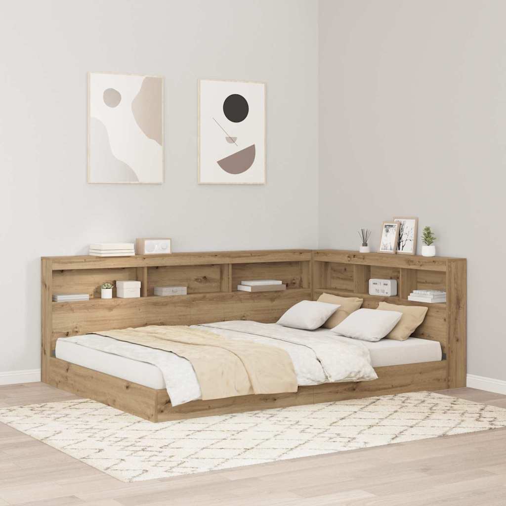 Tête de lit de rangement avec étagère Chêne artisanal 140 cm - XIOS