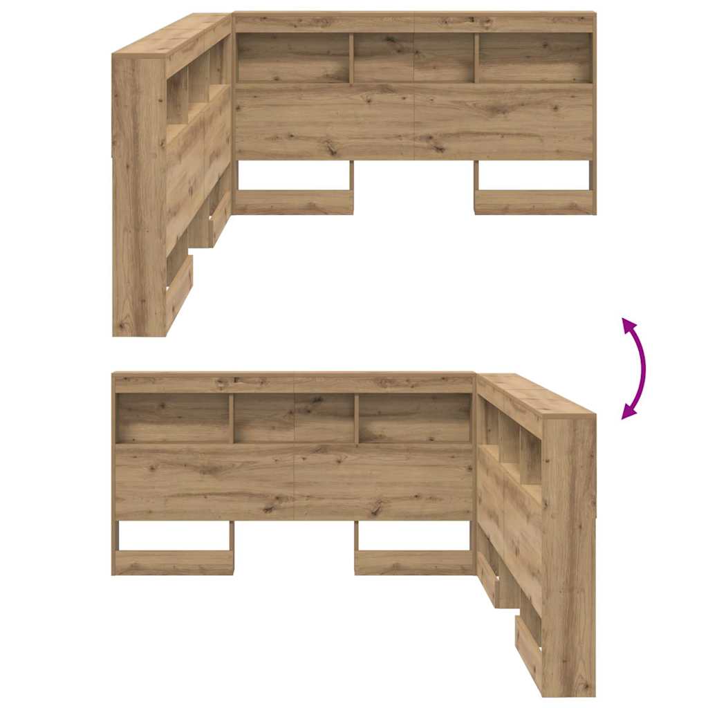 Tête de lit de rangement avec étagère Chêne artisanal 140 cm - XIOS