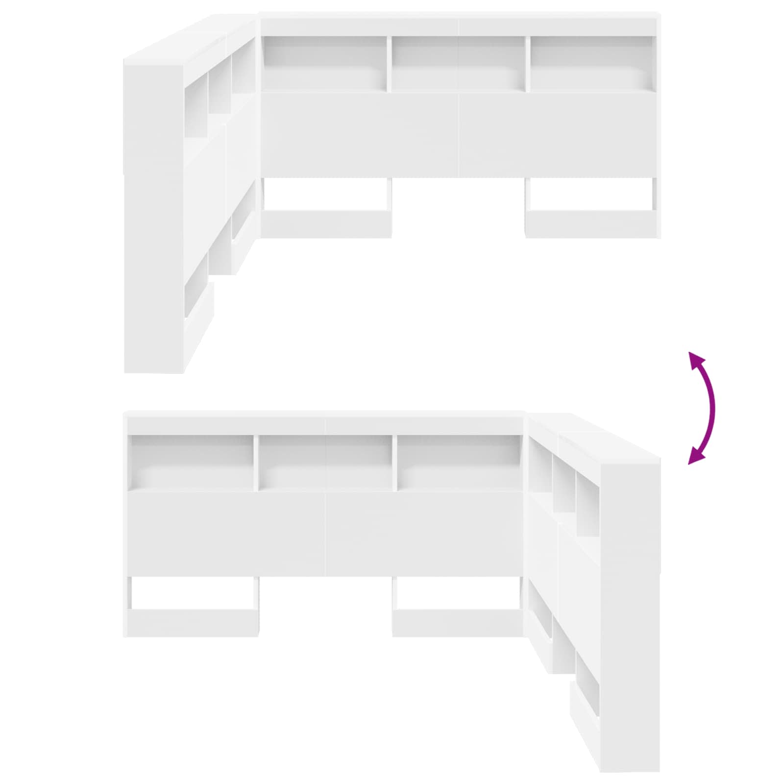 Tête de lit de rangement Blanc 160 cm Bois d'ingénierie - XIOS
