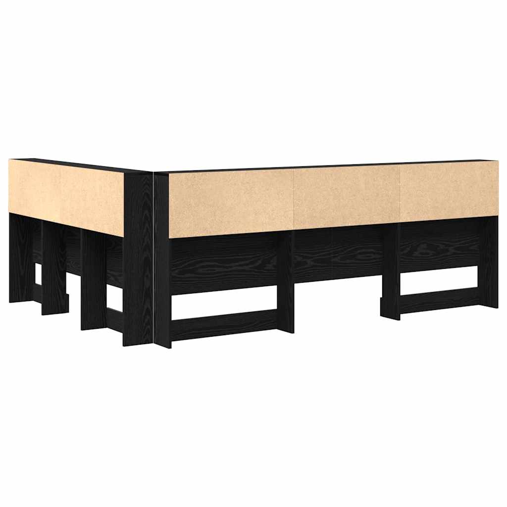 Tête de lit de rangement Chêne noir 160 cm Bois d'ingénierie - XIOS