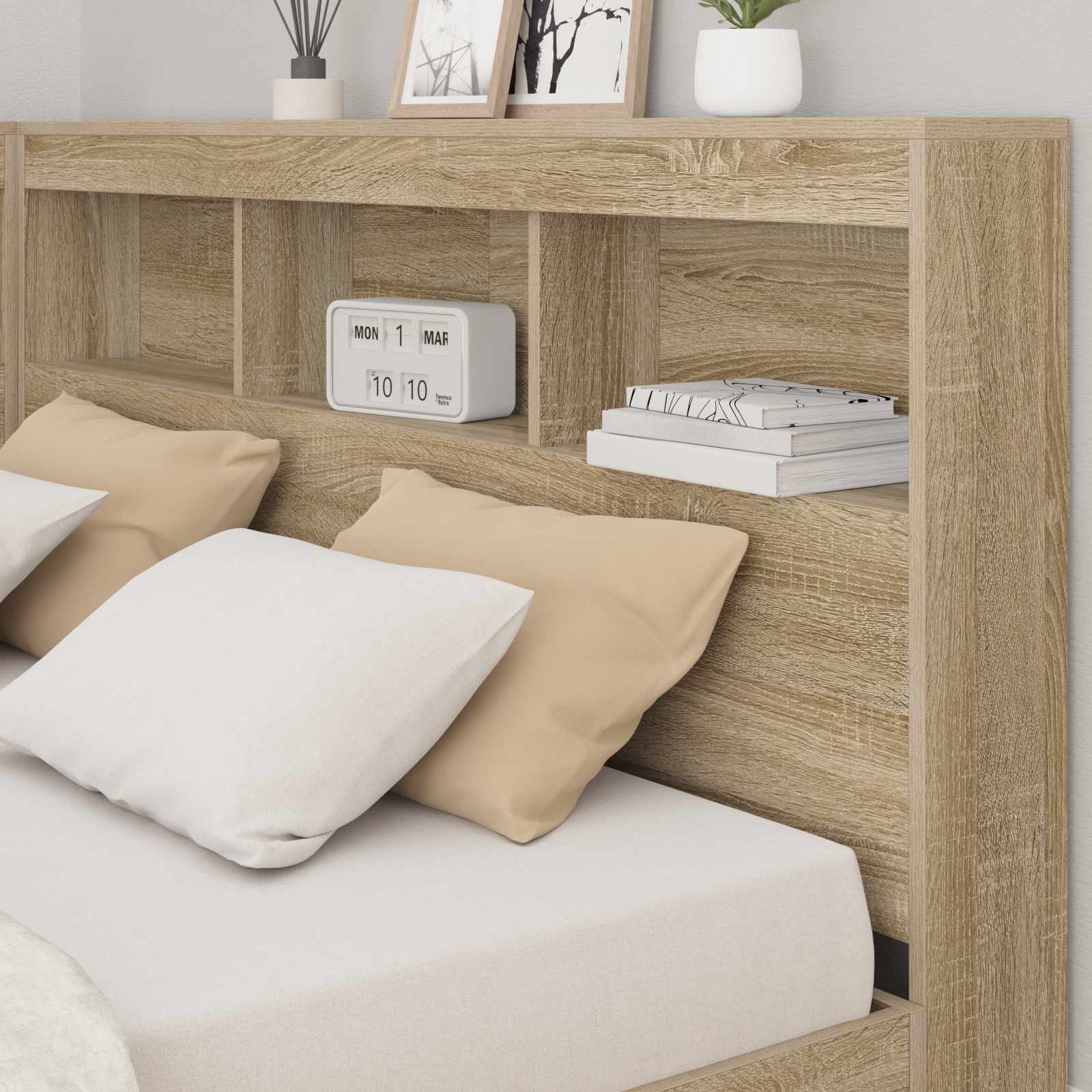 Tête de lit de rangement Chêne Sonoma 160 cm Bois d'ingénierie