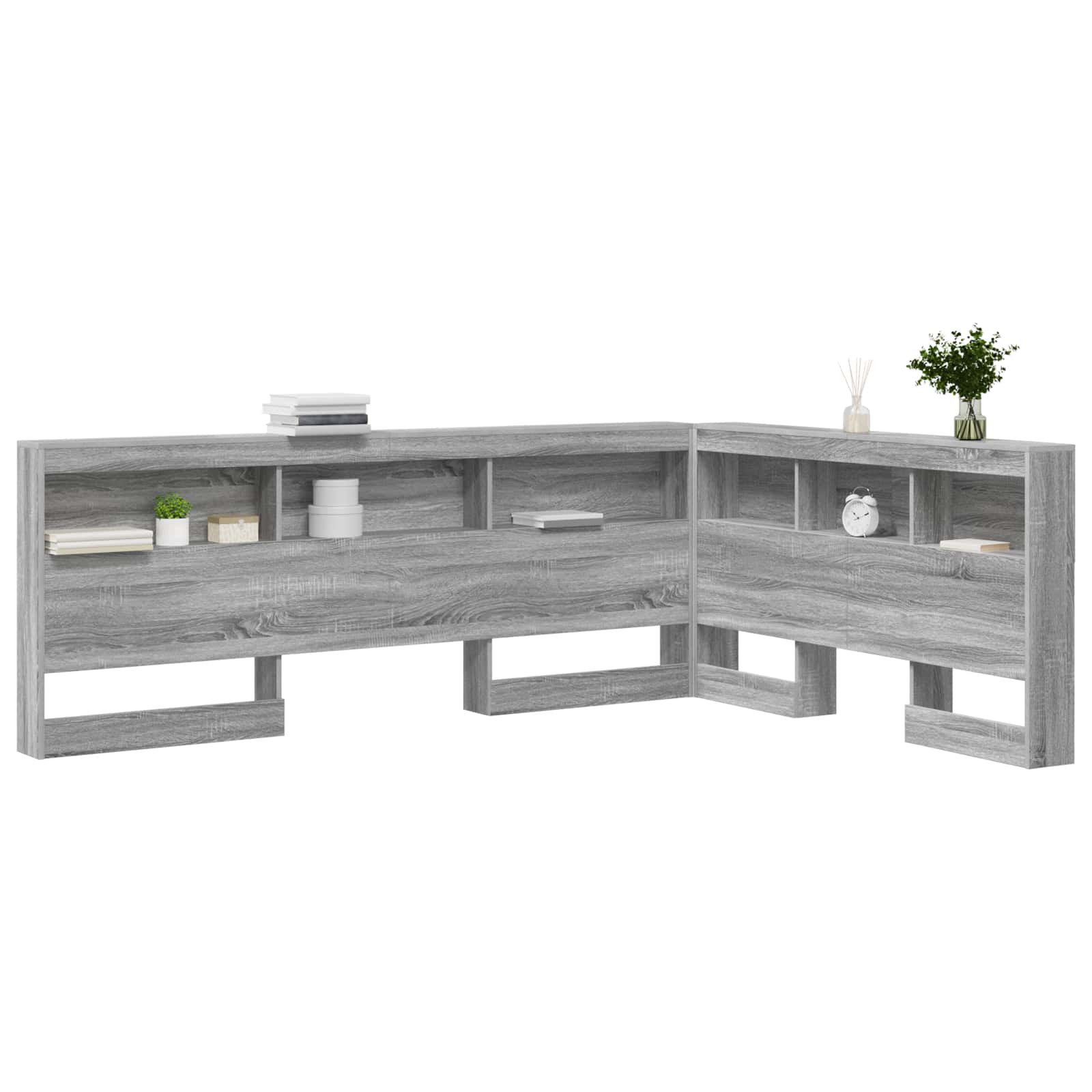 Tête de lit de rangement Gris Sonoma 160 cm Bois d'ingénierie