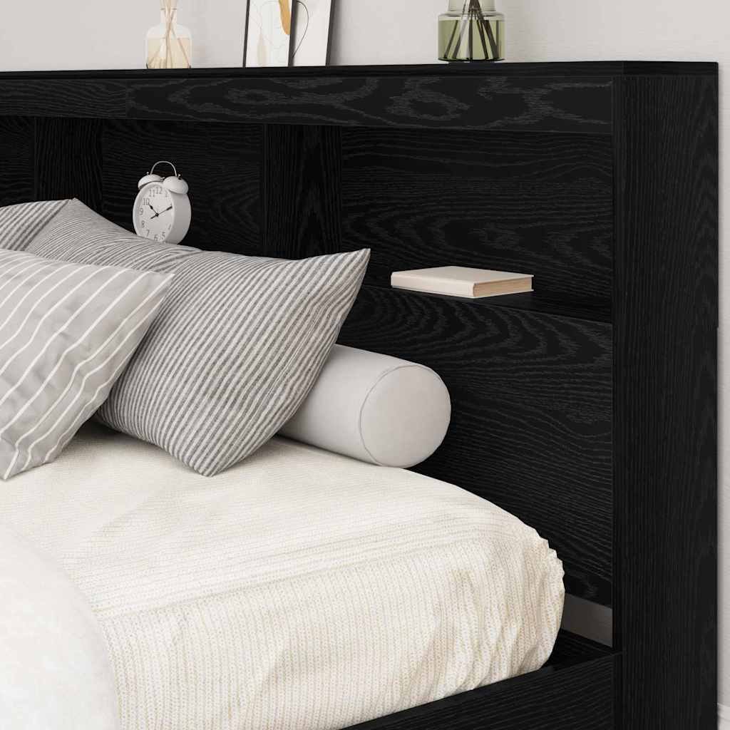 Tête de lit de rangement Chêne noir Bois d'ingénierie