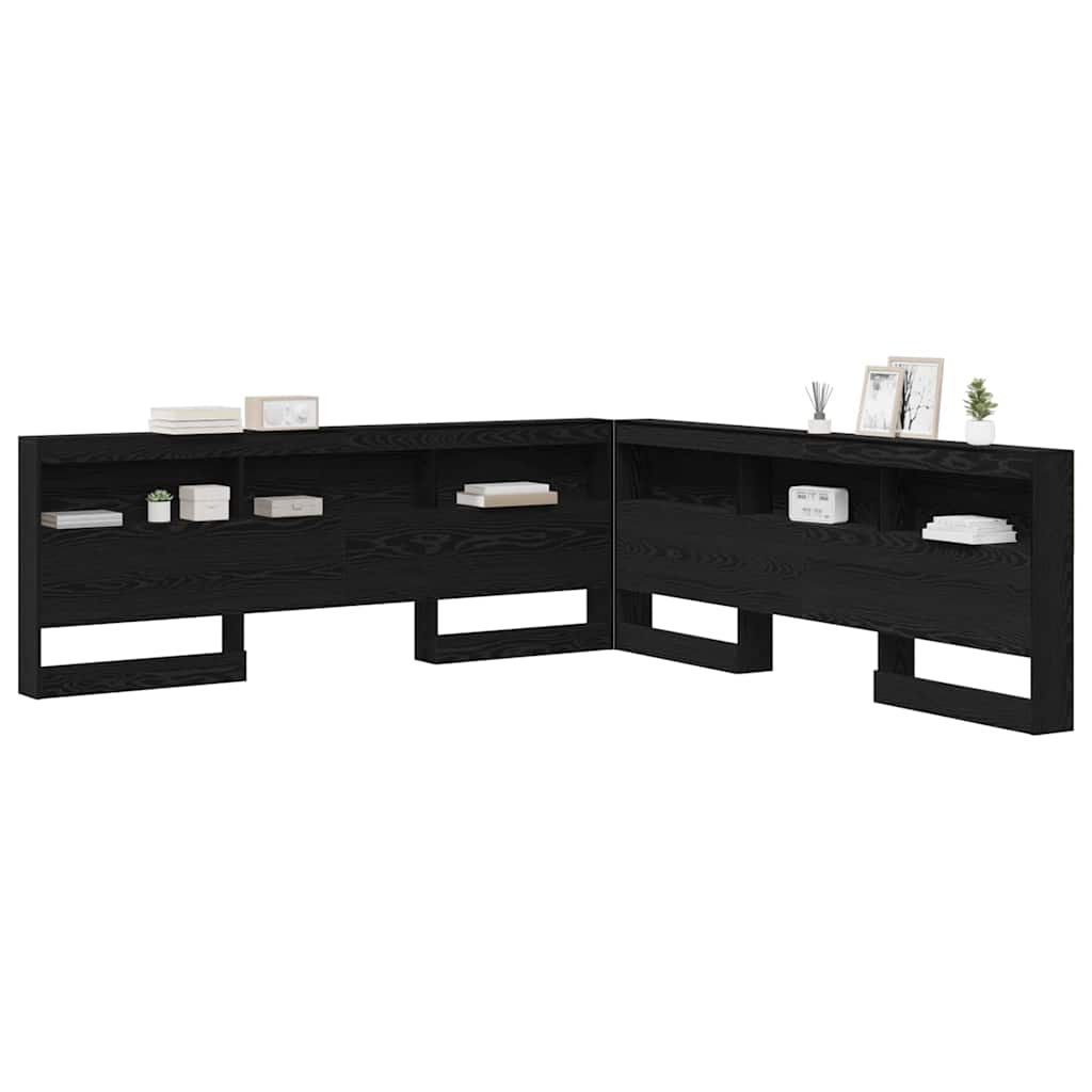 Tête de lit de rangement Chêne noir Bois d'ingénierie