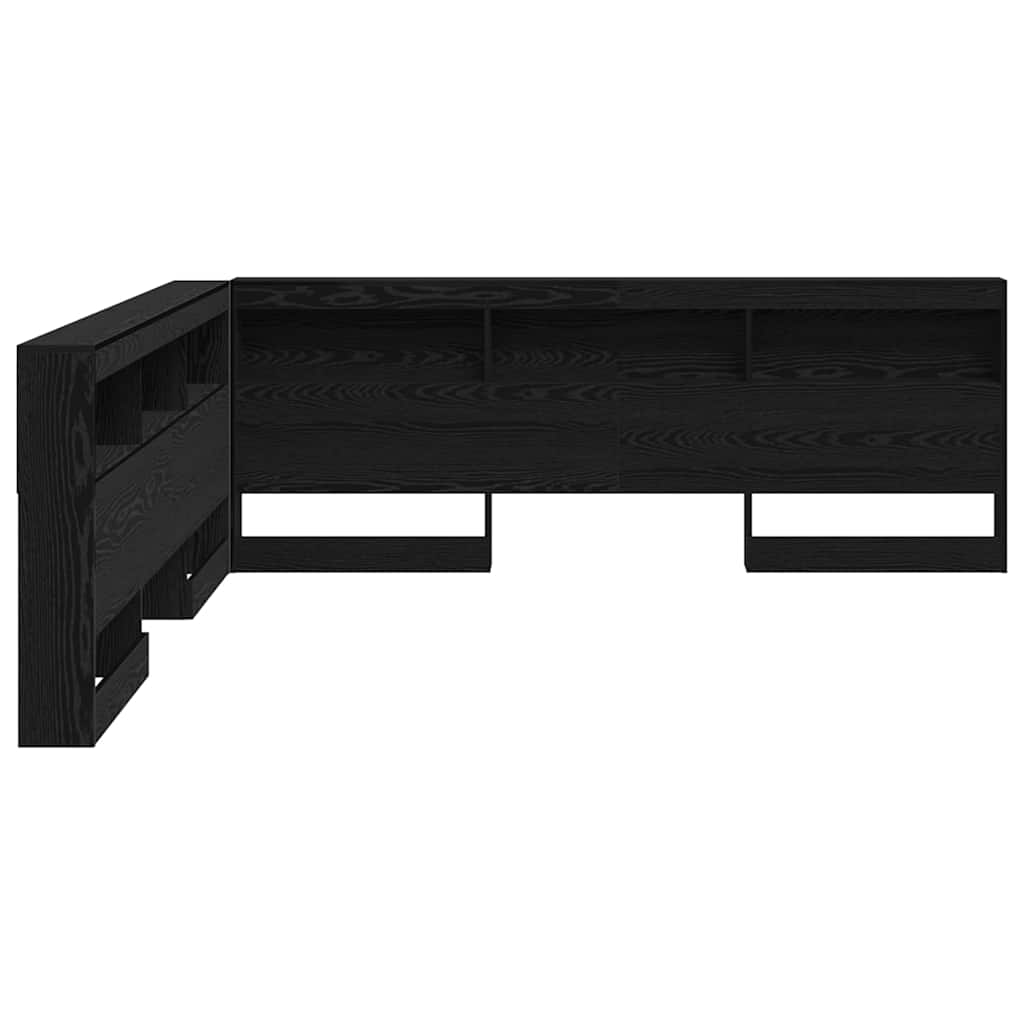 Tête de lit de rangement Chêne noir Bois d'ingénierie