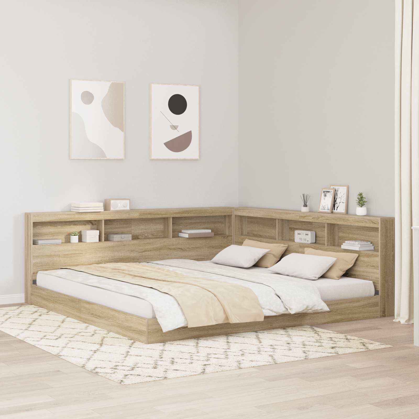 Tête de lit de rangement Chêne Sonoma 180 cm Bois d'ingénierie - XIOS