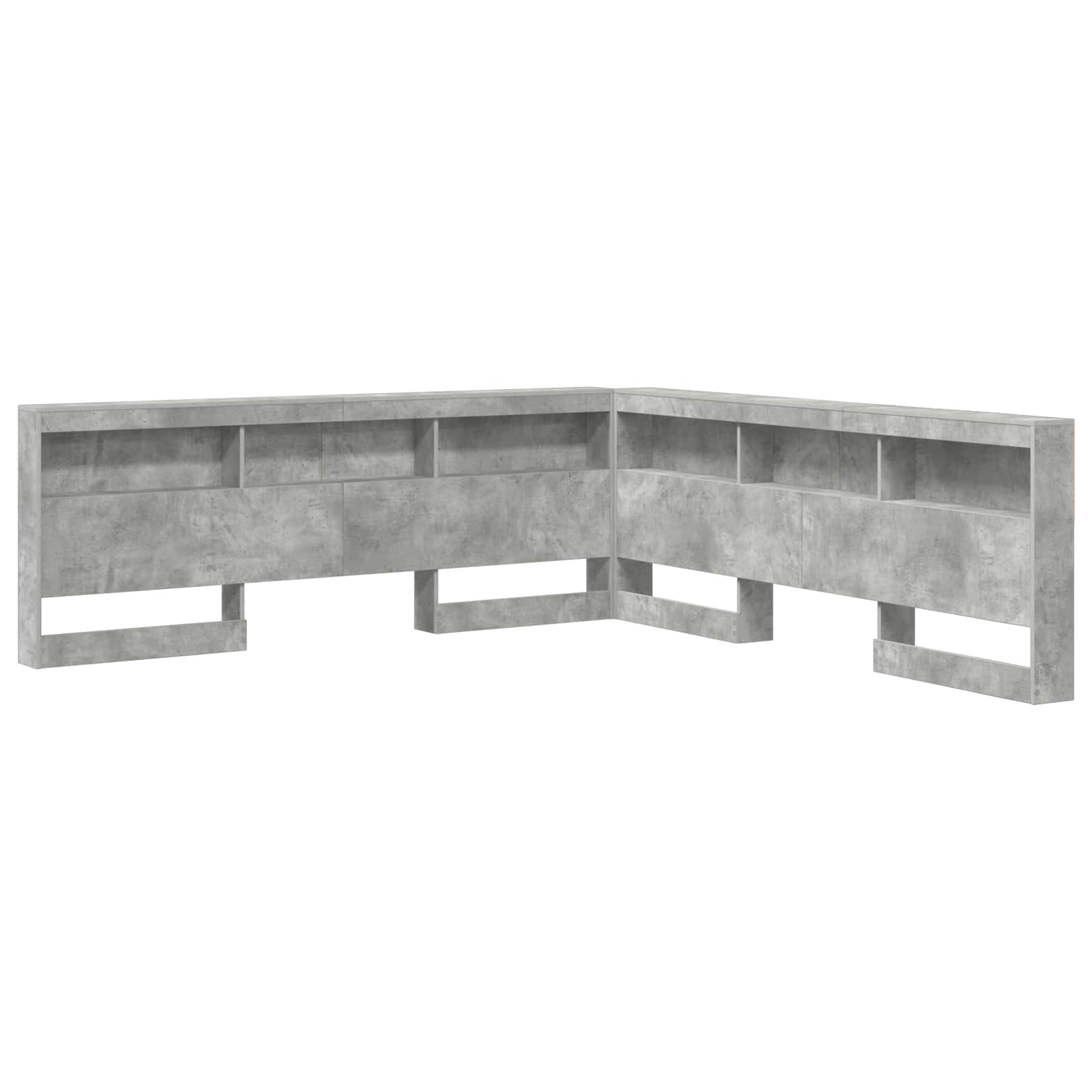 Tête de lit de rangement Gris béton 180 cm Bois d'ingénierie
