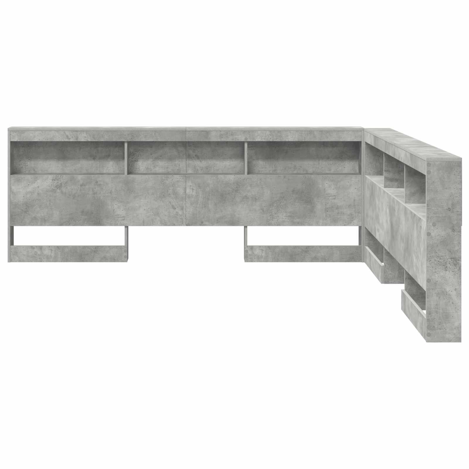 Tête de lit de rangement Gris béton 180 cm Bois d'ingénierie