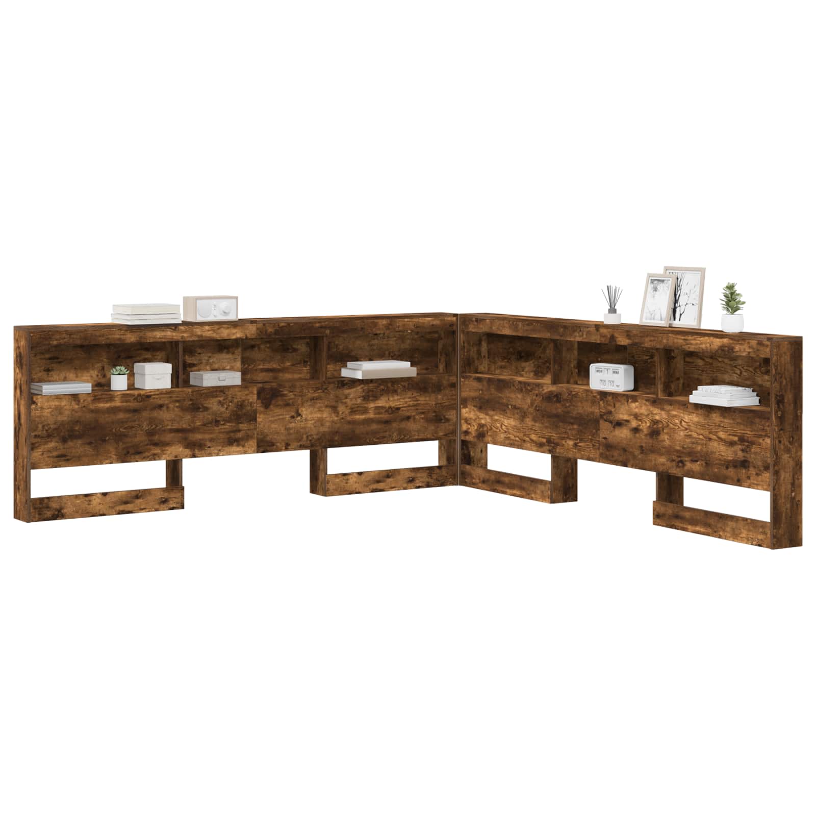 Tête de lit de rangement Chêne fumé Bois d'ingénierie