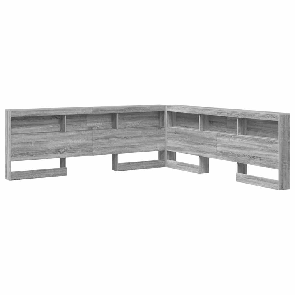 Tête de lit de rangement Gris Sonoma 180 cm Bois d'ingénierie