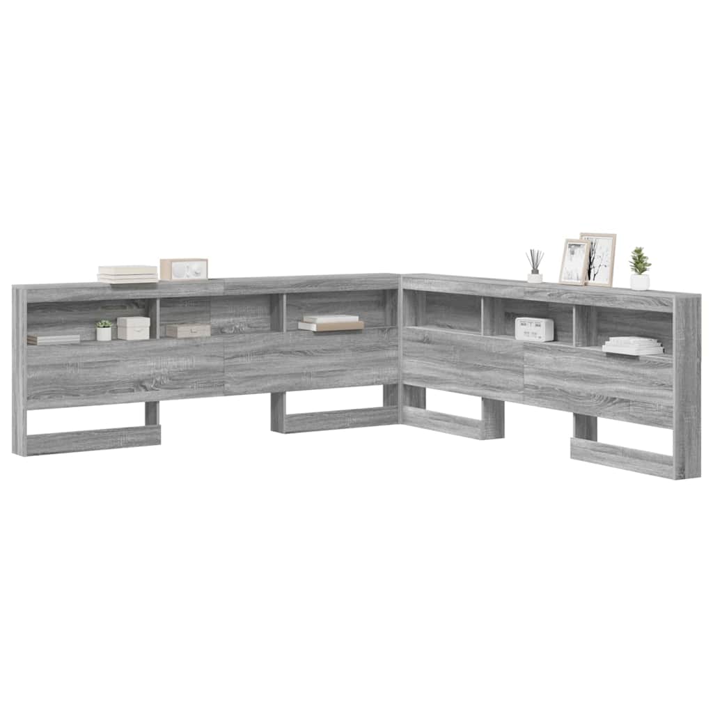 Tête de lit de rangement Gris Sonoma 180 cm Bois d'ingénierie