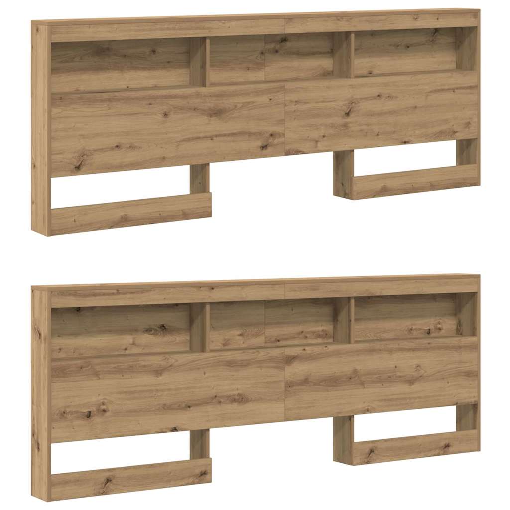 Tête de lit de rangement avec étagère Chêne artisanal 180 cm - XIOS