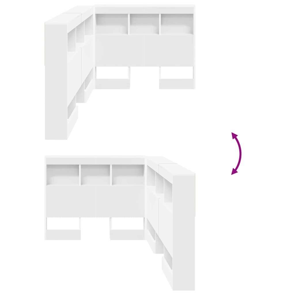 Tête de lit de rangement Blanc 90 cm Bois d'ingénierie - XIOS