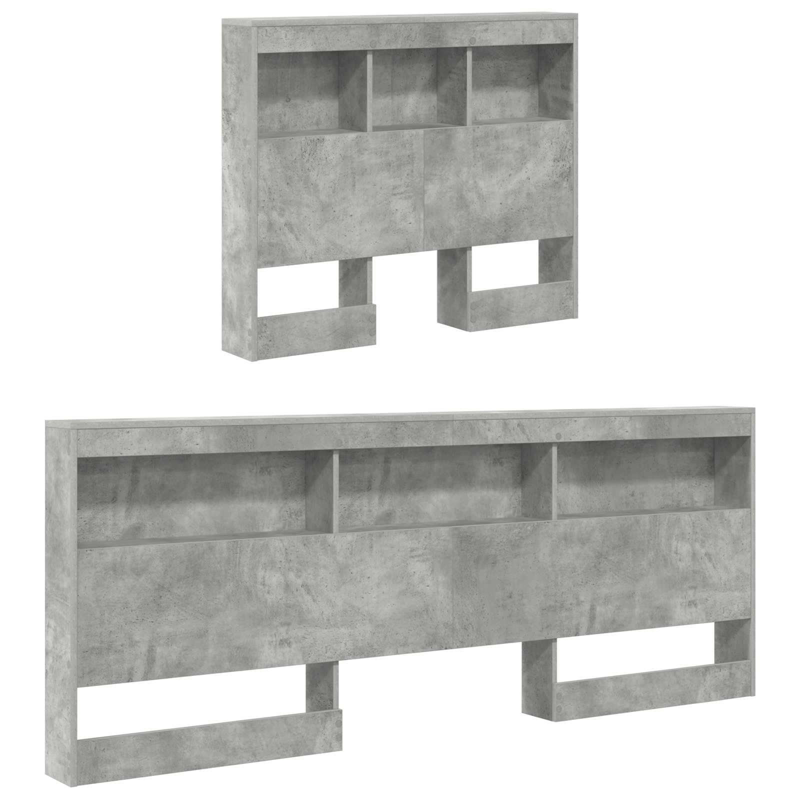 Tête de lit de rangement Gris béton 75 cm Bois d'ingénierie - XIOS