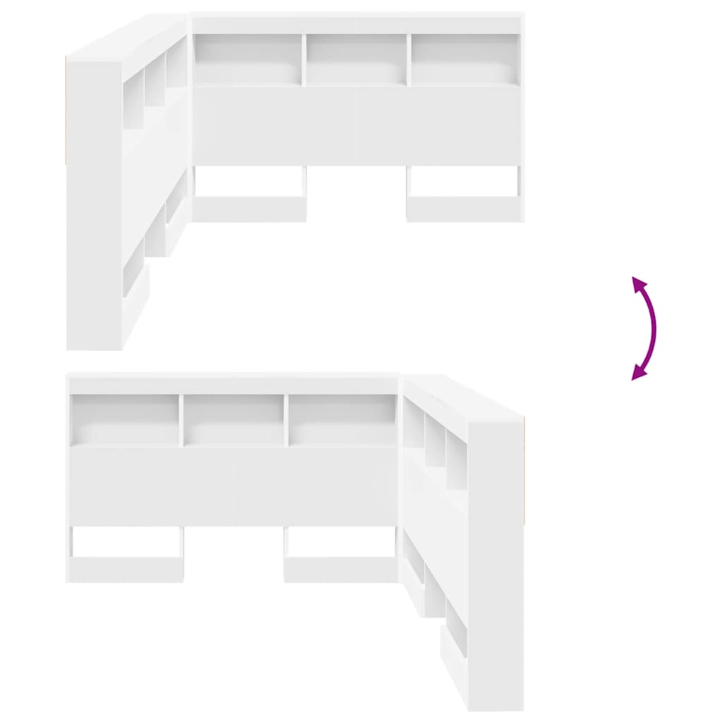 Tête de lit de rangement Blanc 207,5 x 137,5 x 76,5 cm - XIOS