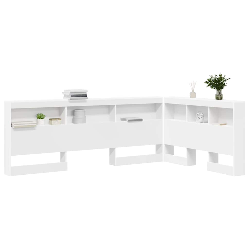 Tête de lit de rangement Blanc Bois d'ingénierie