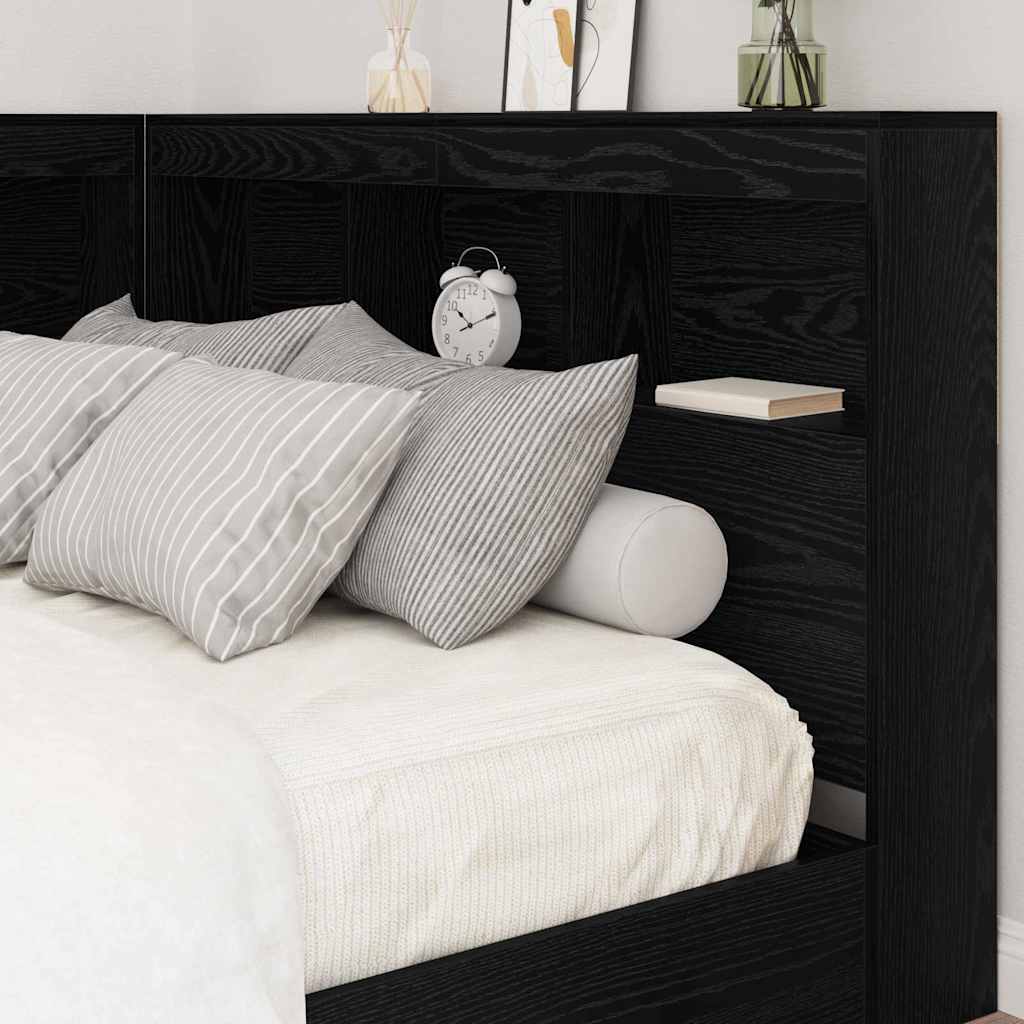 Tête de lit de rangement Chêne noir 120 cm Bois d'ingénierie - XIOS