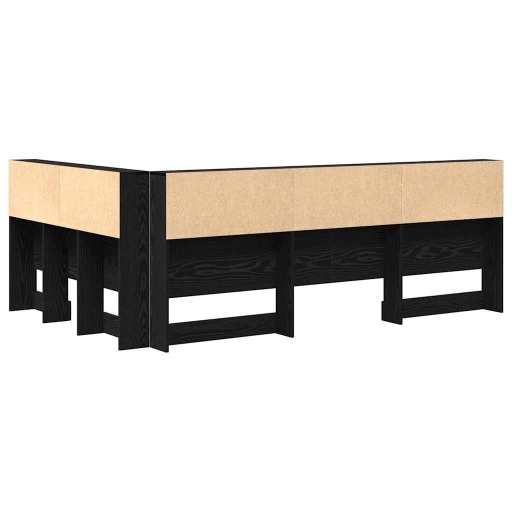 Tête de lit de rangement Chêne noir 120 cm Bois d'ingénierie - XIOS