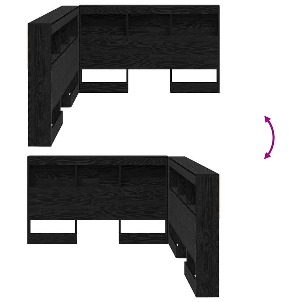 Tête de lit de rangement Chêne noir 120 cm Bois d'ingénierie - XIOS
