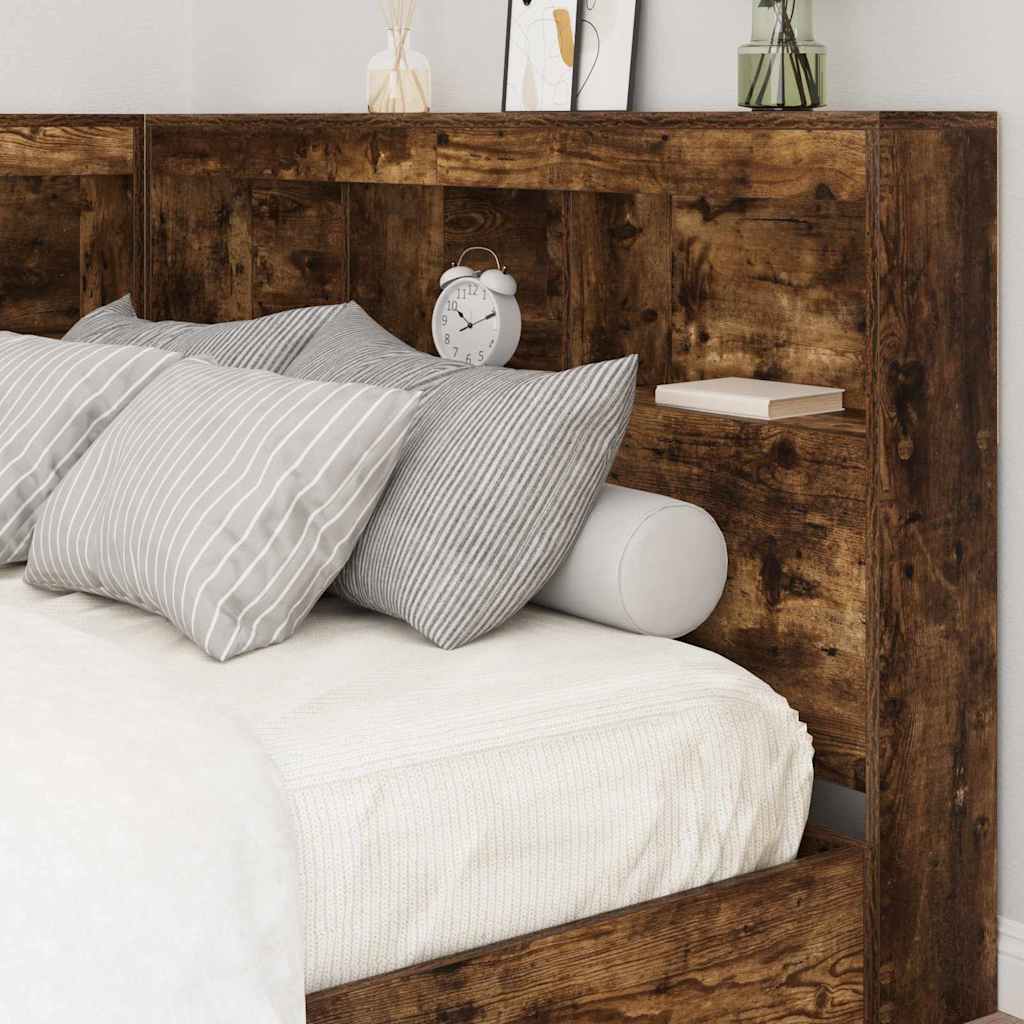 Tête de lit de rangement Chêne fumé Bois d'ingénierie