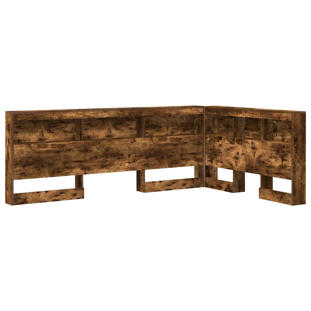 Tête de lit de rangement Chêne fumé Bois d'ingénierie