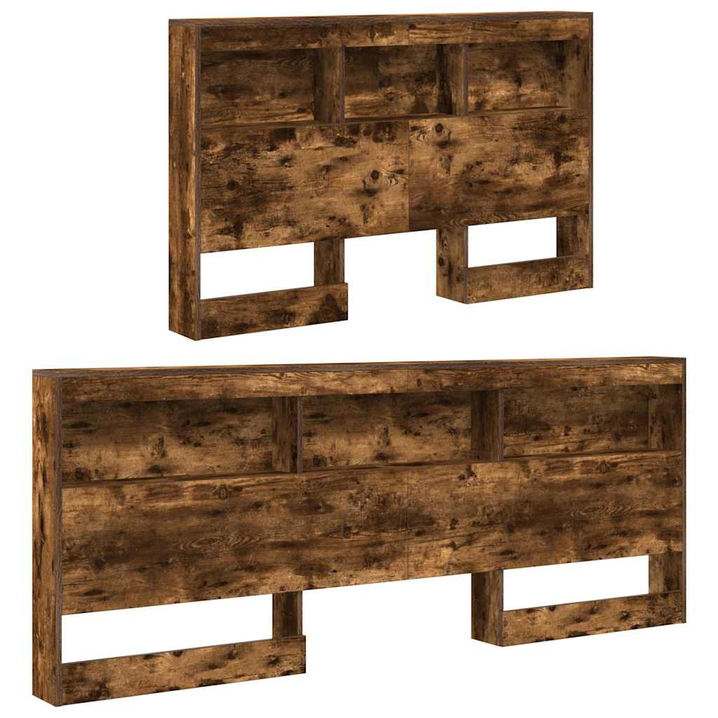 Tête de lit de rangement Chêne fumé Bois d'ingénierie