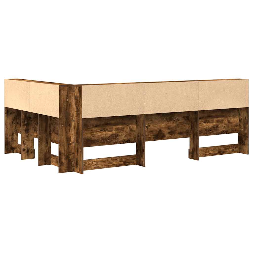 Tête de lit de rangement Chêne fumé Bois d'ingénierie