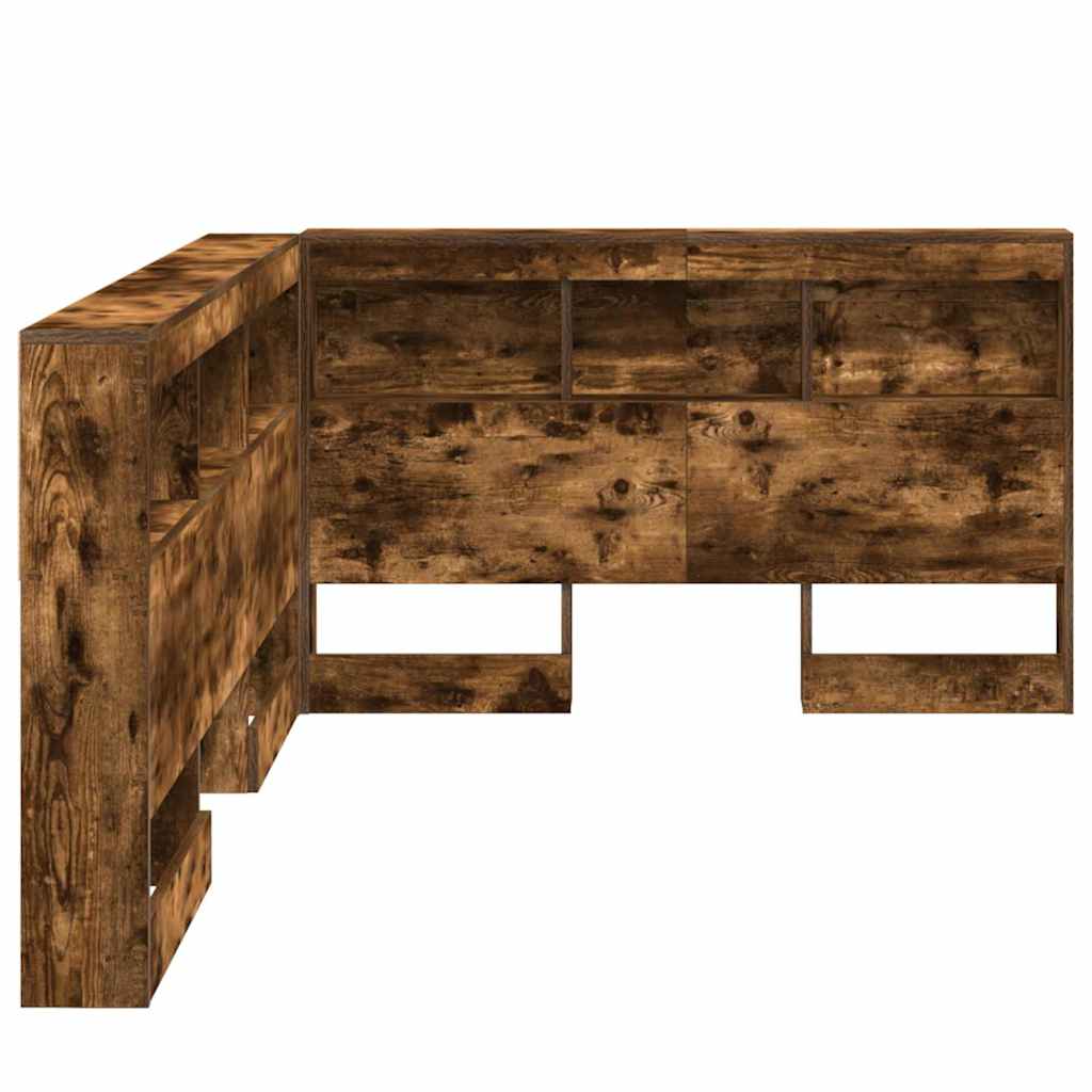 Tête de lit de rangement Chêne fumé Bois d'ingénierie