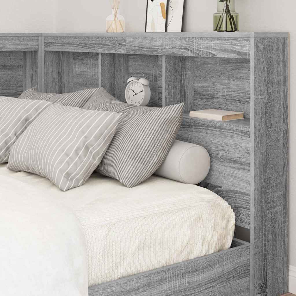 Tête de lit de rangement Gris Sonoma Bois d'ingénierie