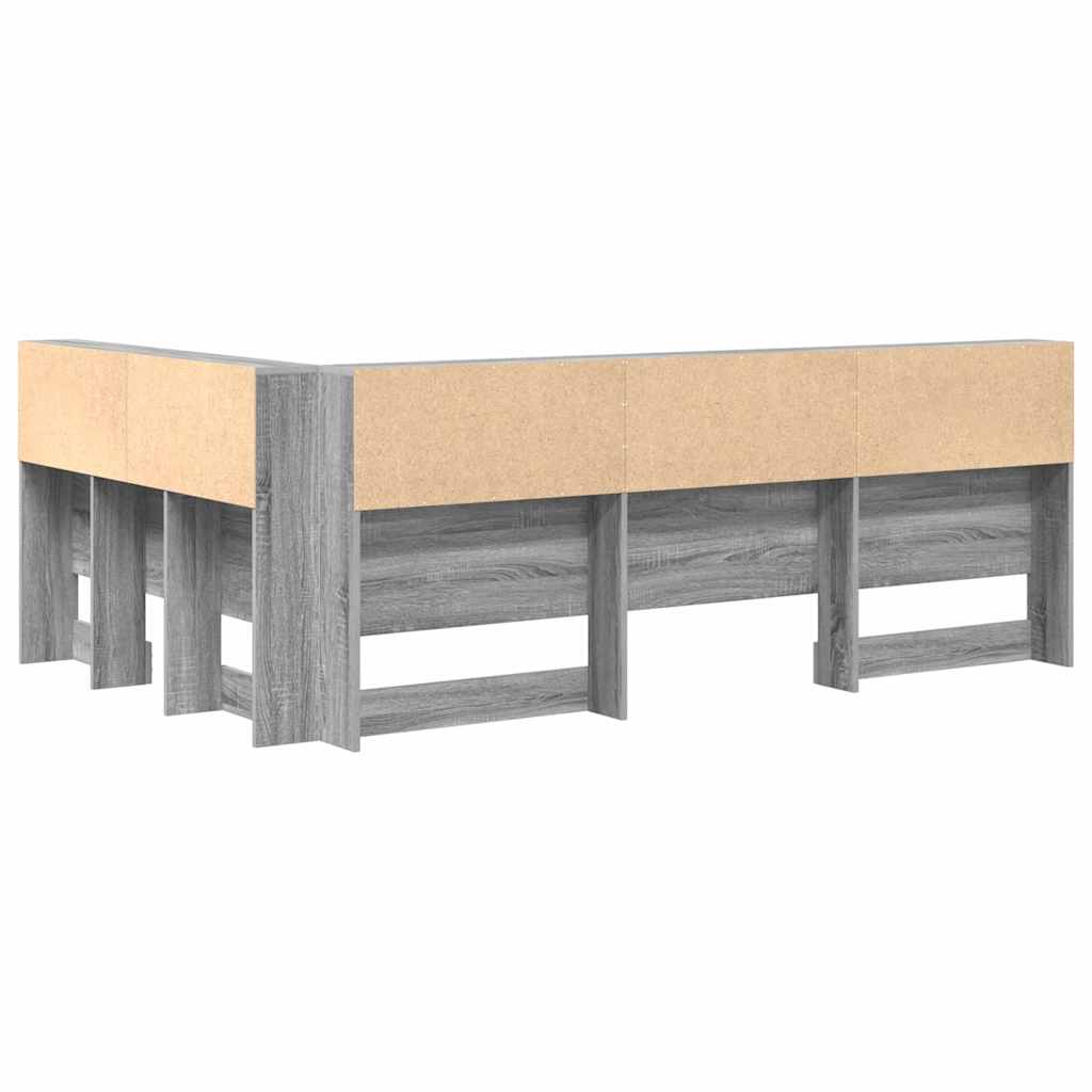 Tête de lit de rangement Gris Sonoma Bois d'ingénierie