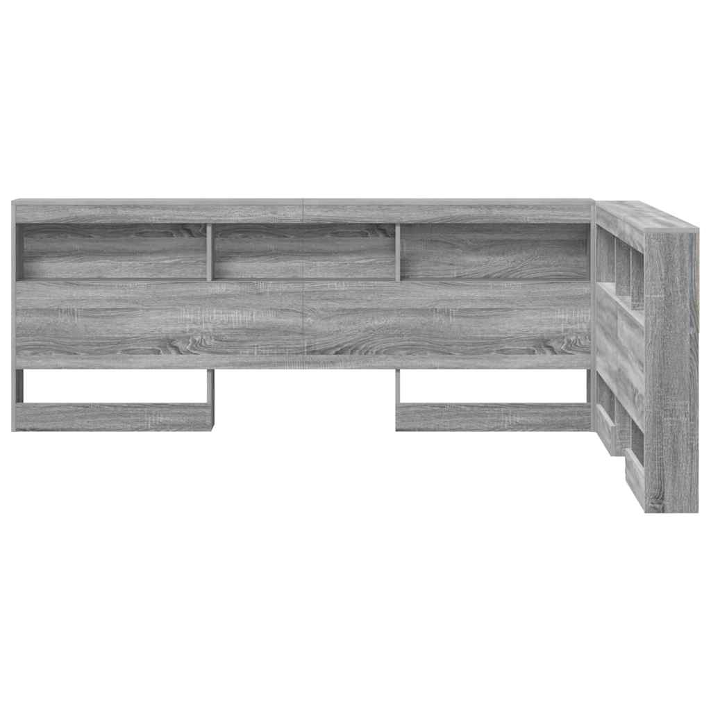 Tête de lit de rangement Gris Sonoma Bois d'ingénierie