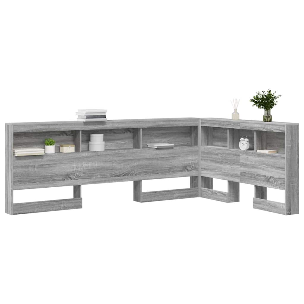 Tête de lit de rangement Gris Sonoma Bois d'ingénierie