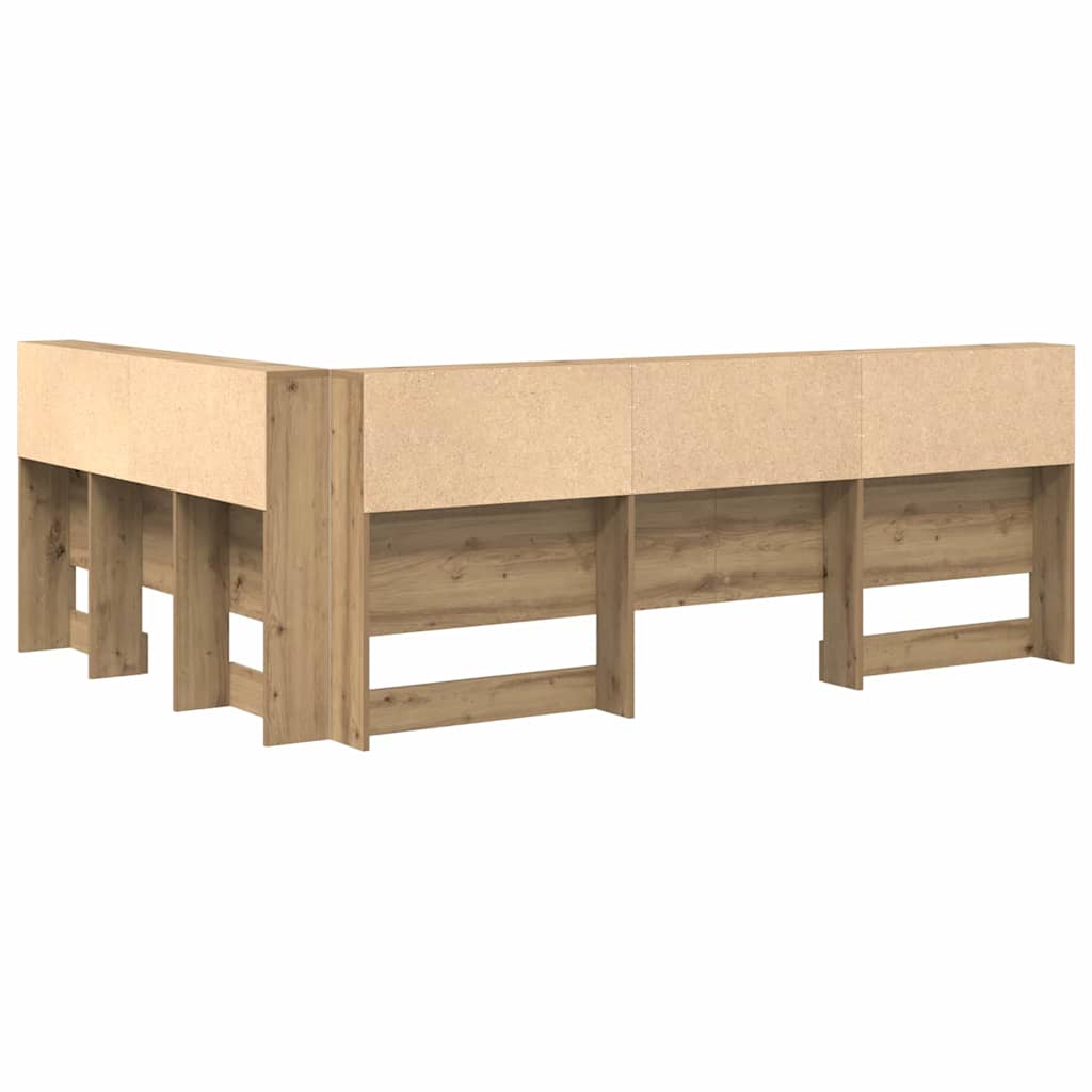 Tête de lit de rangement avec étagère Chêne artisanal 140 cm - XIOS