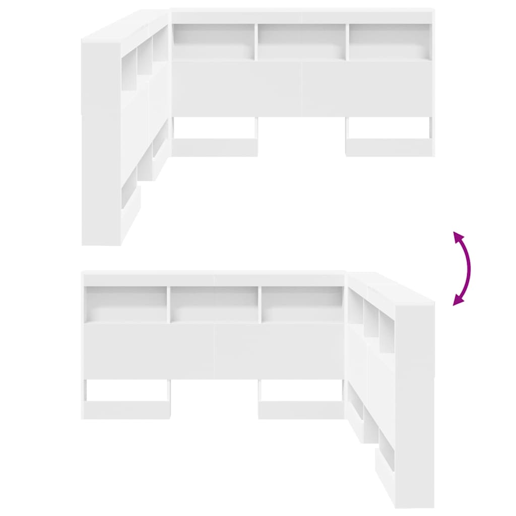 Tête de lit de rangement Blanc 135 cm Bois d'ingénierie - XIOS