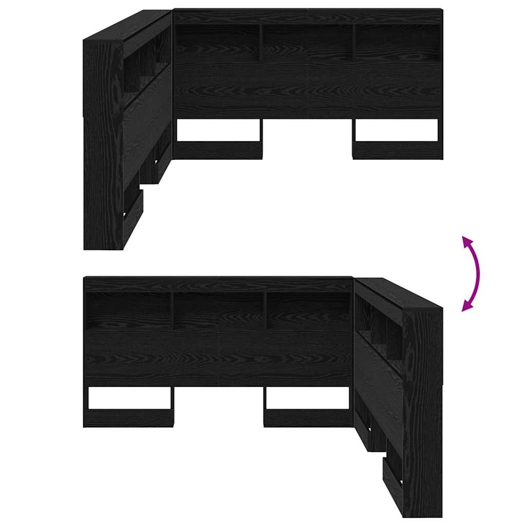 Tête de lit de rangement Chêne noir 135 cm Bois d'ingénierie - XIOS