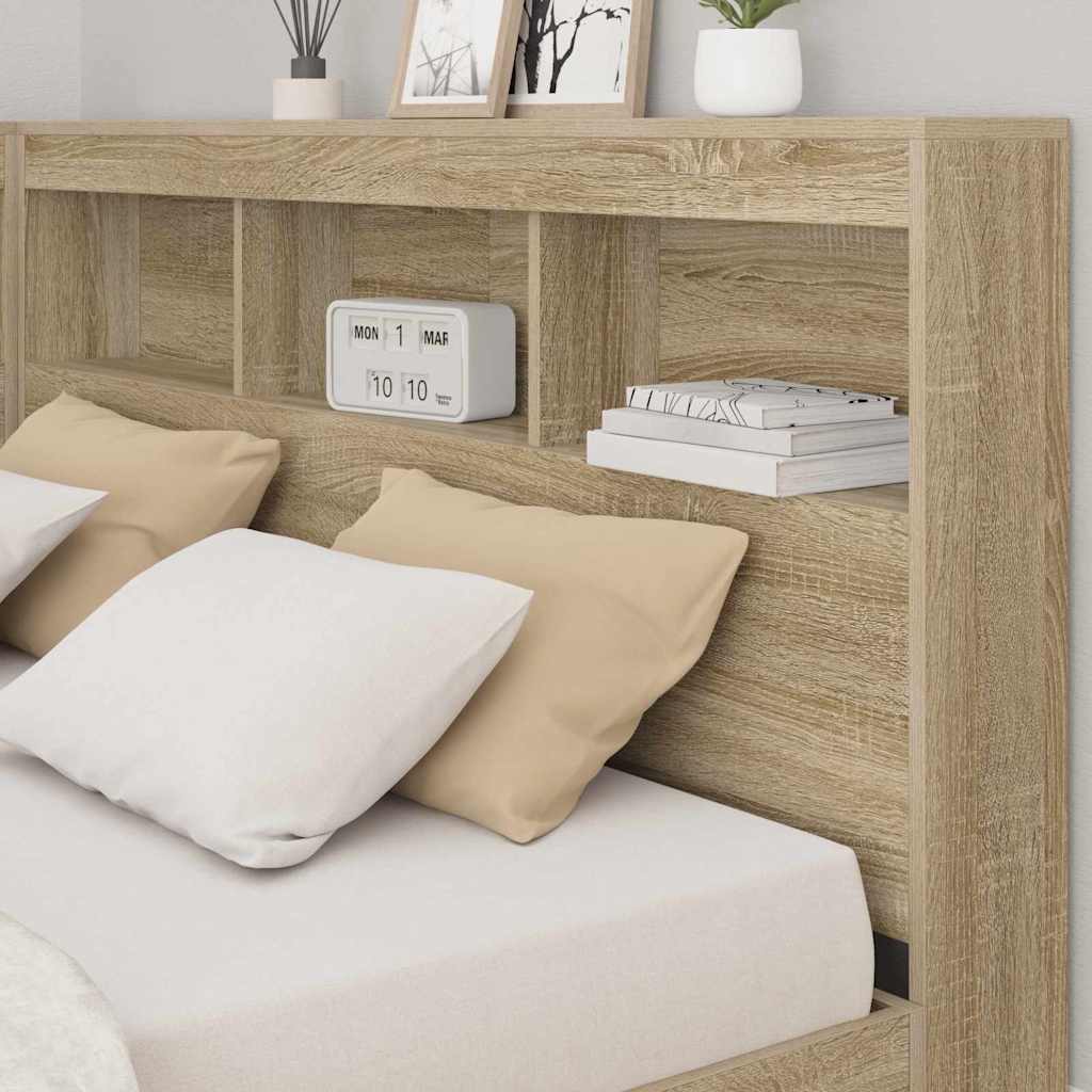 Tête de lit de rangement Chêne sonoma 135 cm Bois d'ingénierie - XIOS
