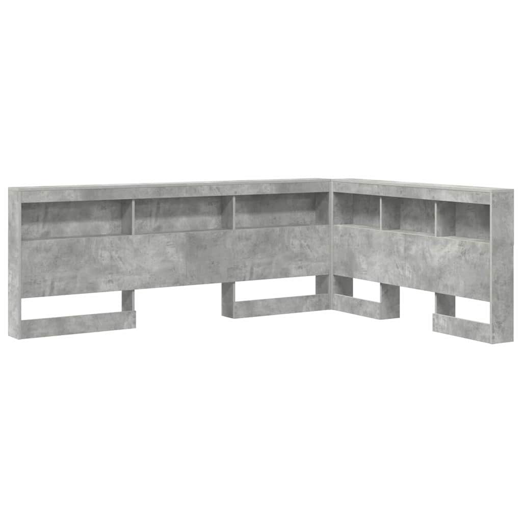 Tête de lit de rangement Gris béton 135 cm Bois d'ingénierie - XIOS