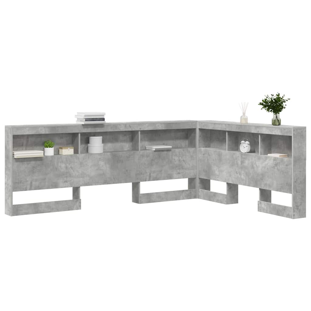 Tête de lit de rangement Gris béton 135 cm Bois d'ingénierie - XIOS