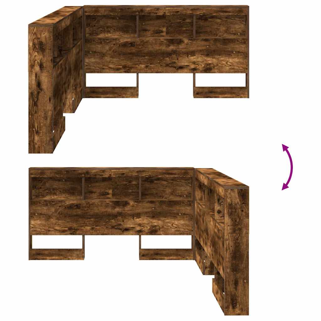 Tête de lit de rangement Chêne fumé 135 cm Bois d'ingénierie - XIOS