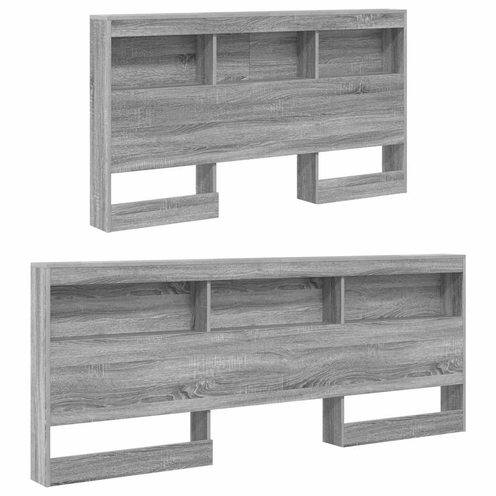 Tête de lit de rangement Gris Sonoma 135 cm Bois d'ingénierie - XIOS