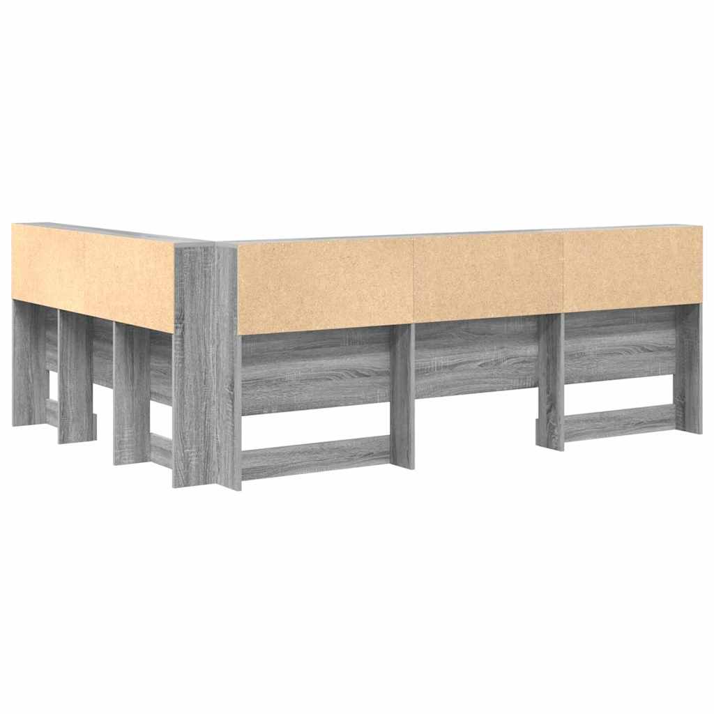 Tête de lit de rangement Gris Sonoma 135 cm Bois d'ingénierie - XIOS
